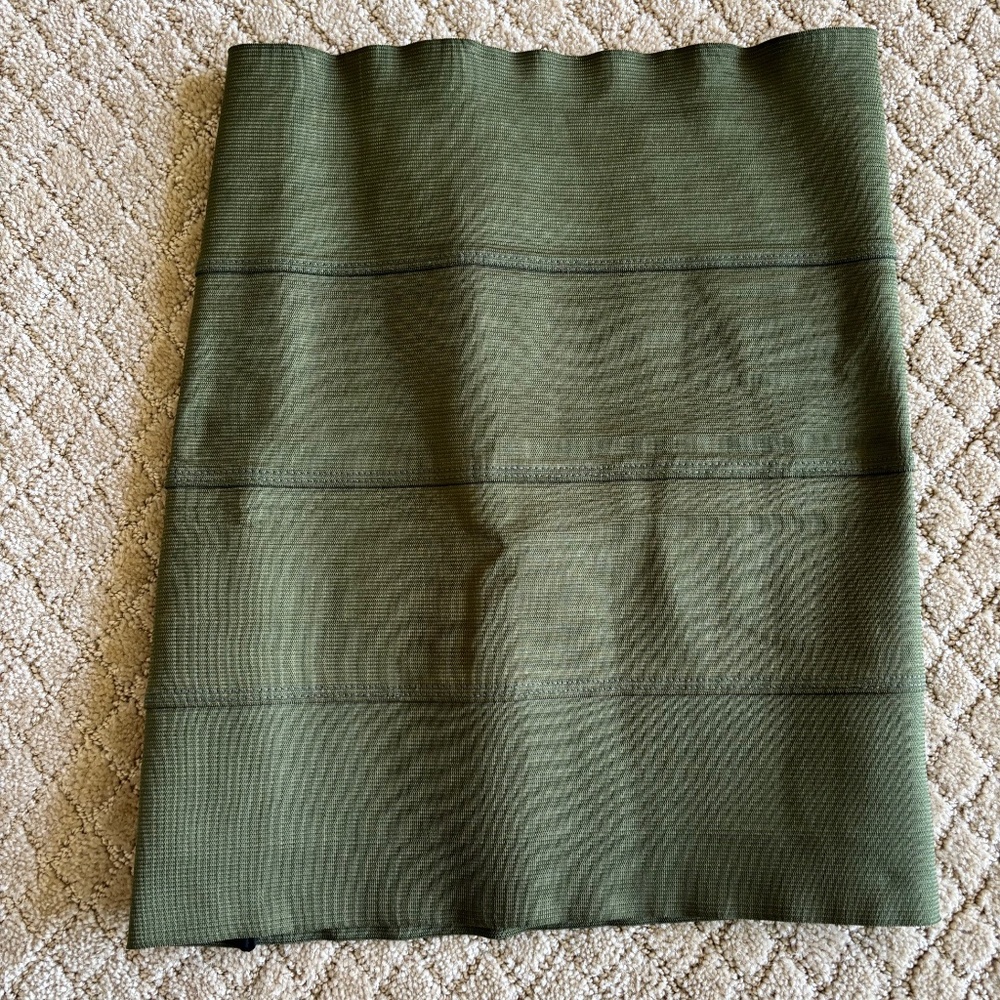 Pleasure Doing Business Green Bandage Bodycon Short Stretch Skirt Size XS